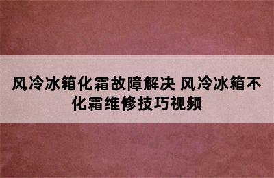 风冷冰箱化霜故障解决 风冷冰箱不化霜维修技巧视频